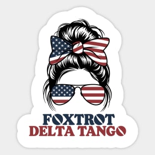 Messy Bun Foxtrot Delta Tango Sticker